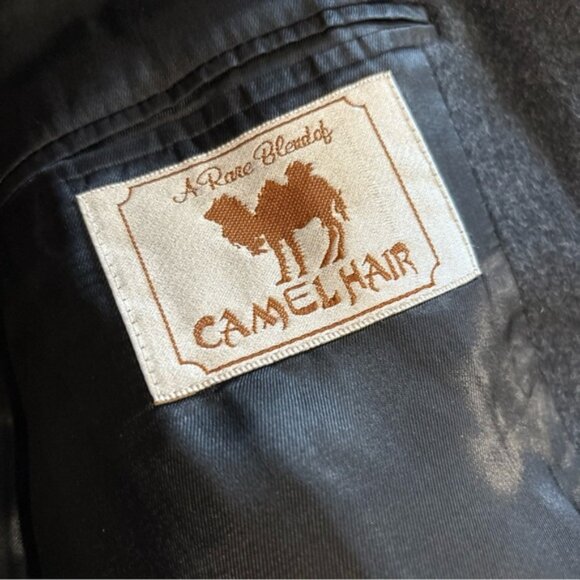 Vintage Michael/Sterns‎ Camel Hair Blazer Jacket Two Button Men's 42R Charcoal - Picture 6 of 15
